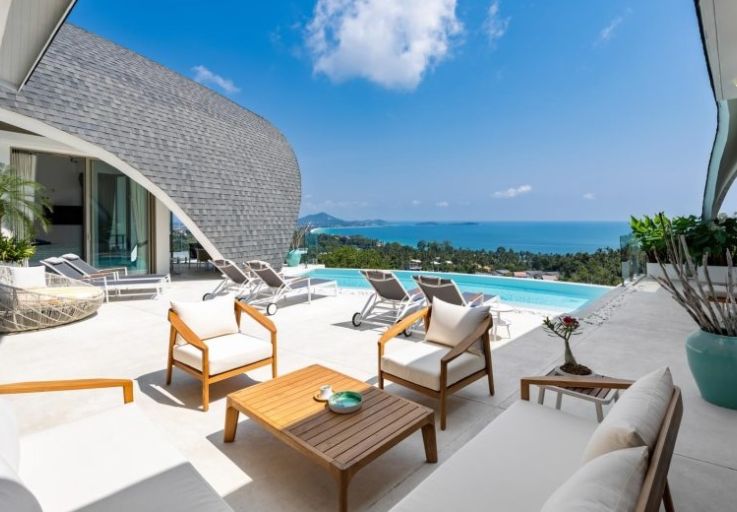 Architectural 5 Bed Sea View Villa in Chaweng Noi