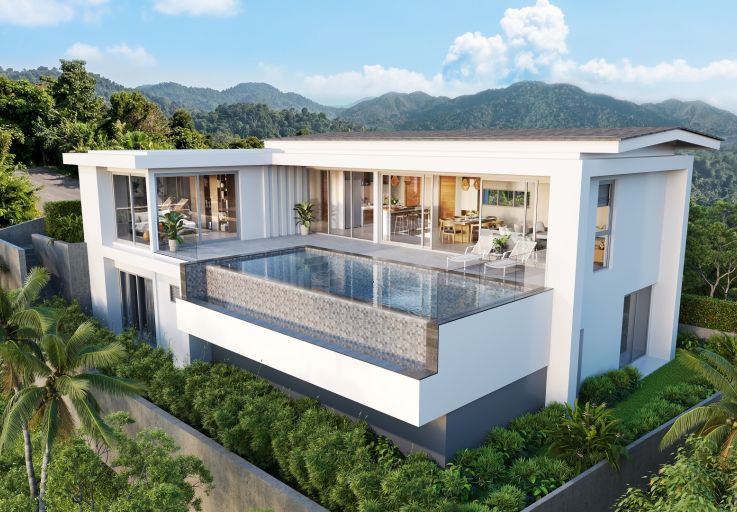 Sleek 4 Bed Luxury Sea View Villa in Choeng Mon